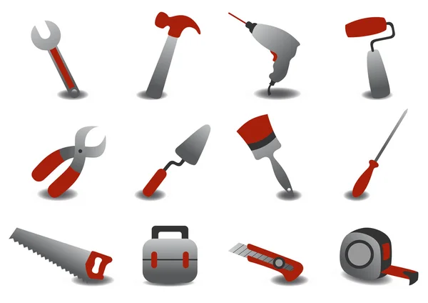 Professional repairing tools icons — Stock Vector