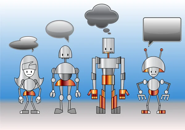 Robotlar aile — Stok Vektör
