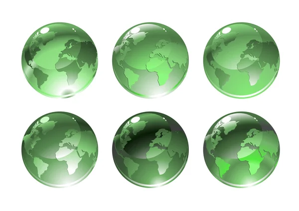 Green globe icons — Stock Vector