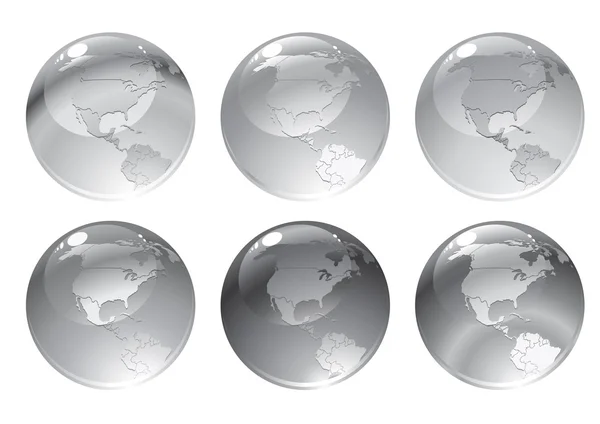 Globe pictogrammen — Stockvector