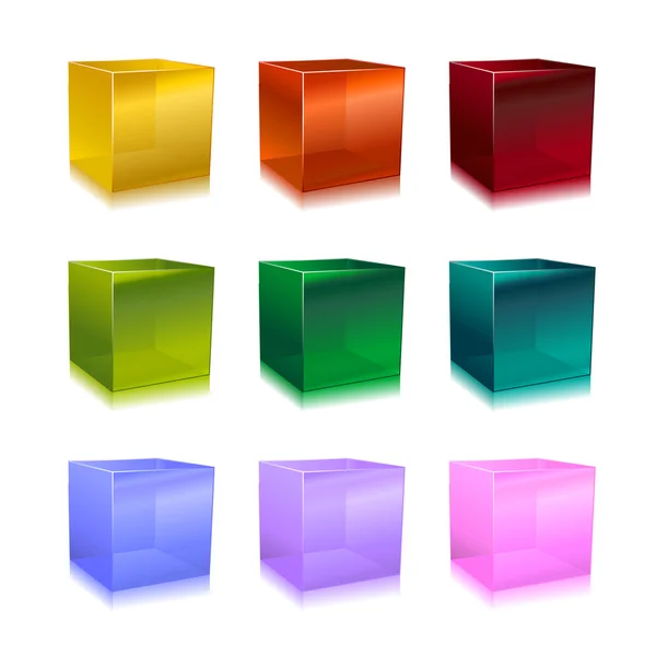 Glass cubes — Stock Vector