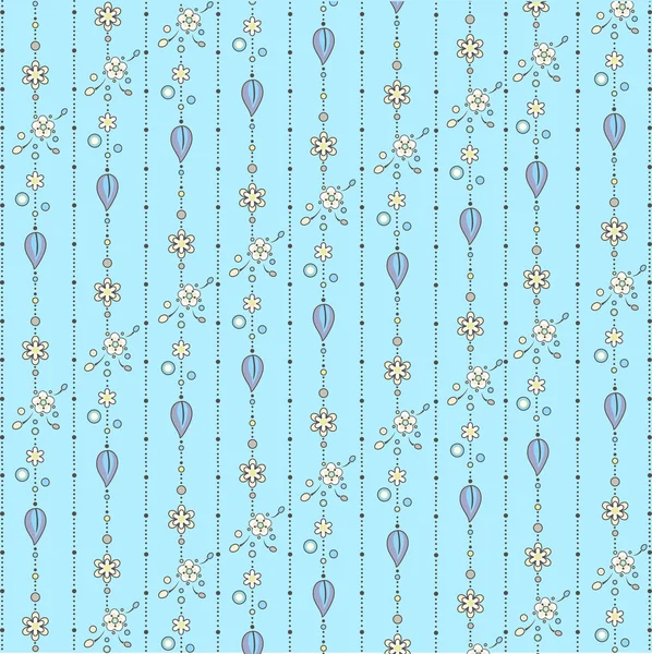 펑키 꽃과 잎 복고풍 패턴 — 스톡 벡터