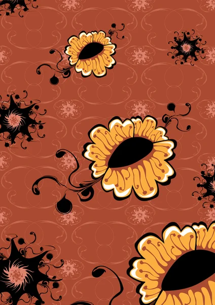 Flores funky — Vector de stock