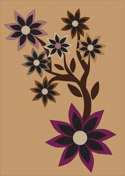 Latar belakang retro abstrak floral - Stok Vektor