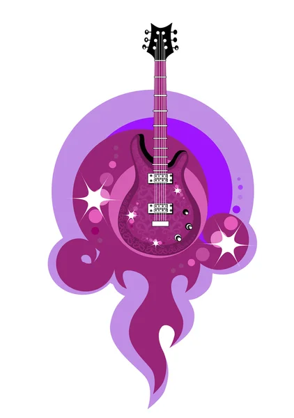 Guitare acoustique stylisée — Image vectorielle