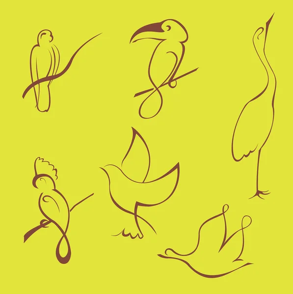 Ensemble de conception d'oiseau — Image vectorielle