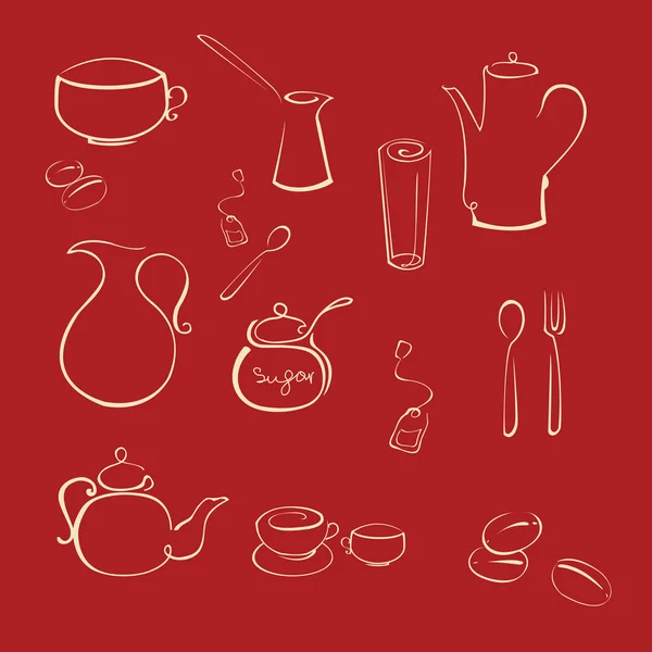 Utensilio de té — Archivo Imágenes Vectoriales