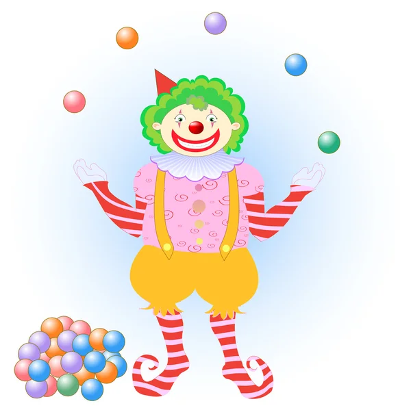 Jongleren clown — Stockvector