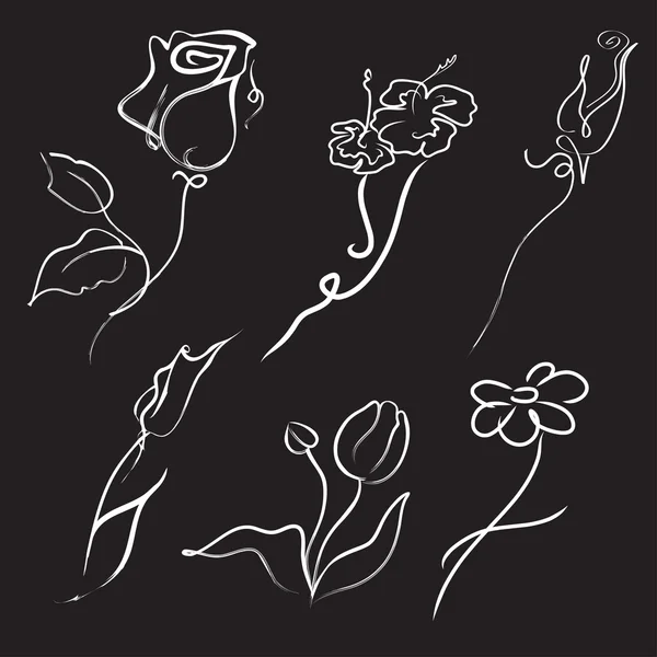 Flores Design Set — Vetor de Stock