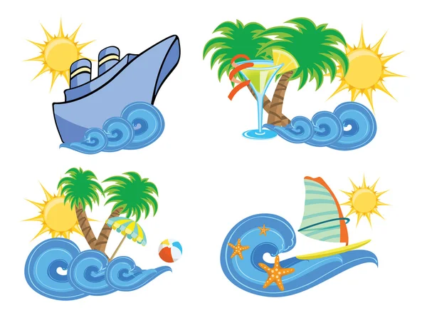 Playa de verano — Vector de stock