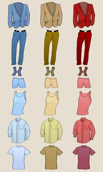 Mannen kleding pictogrammen — Stockvector