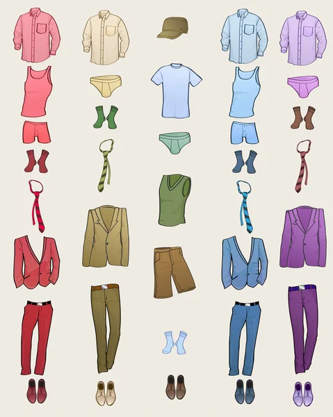 Mannen kleding pictogrammen — Stockvector