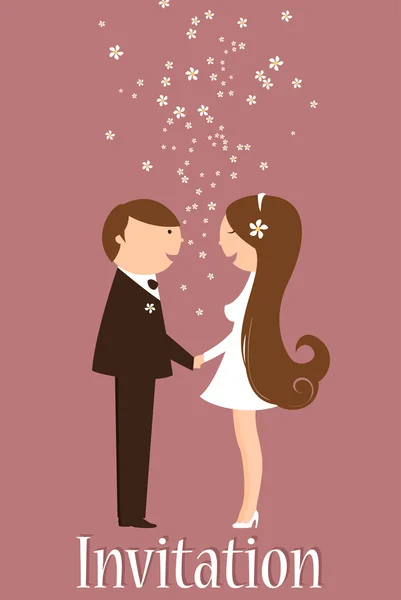 Invitation de mariage funky — Image vectorielle