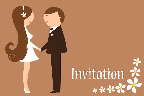 Invitación de boda funky — Vector de stock