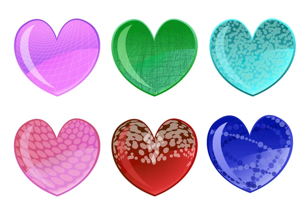 Beautifull hearts icon set — Stock Vector