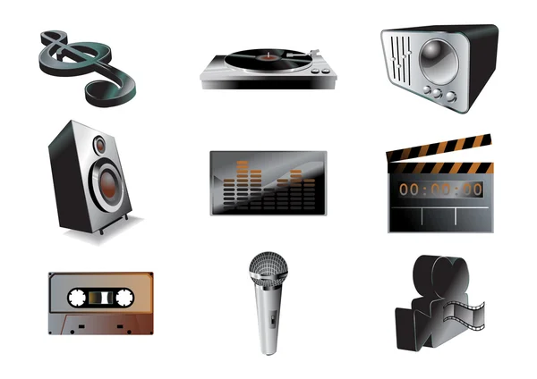 Music audio icon set — Stock Vector