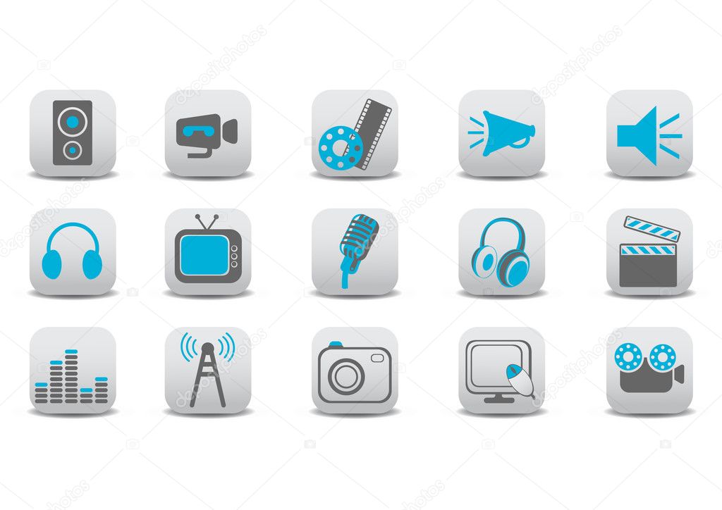 video and audio icons
