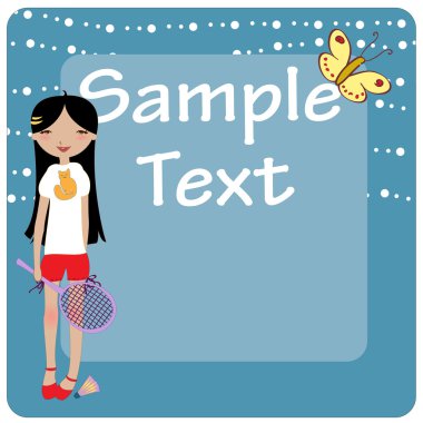 genç kız, badminton oynamaya davet çerçeve