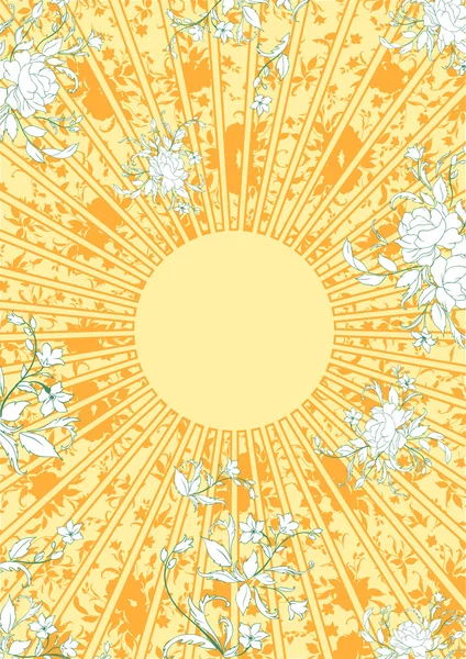 Квіткові Сонячний фону — стоковий вектор