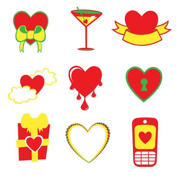 Iconos de amor — Vector de stock