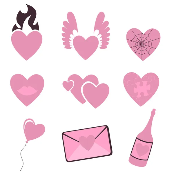 Iconos de amor — Vector de stock