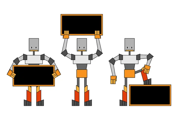 ロボット、プラカードの保持 — ストックベクタ