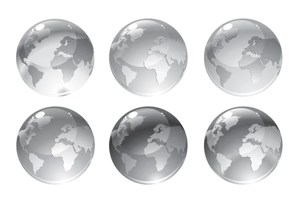 Gray globe icons — Stock Vector