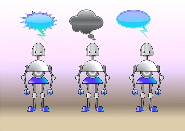Robots drôles — Image vectorielle
