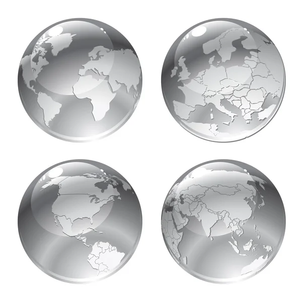 Gray globe icons — Stock Vector