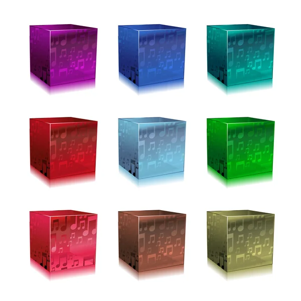 Glass cubes — Stock Vector