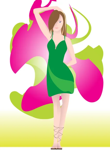 Beautiful young woman — Stock Vector