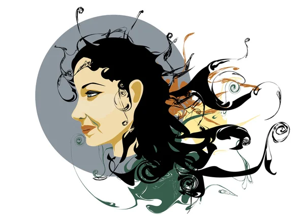 Retrato de mujer — Vector de stock