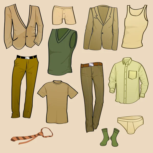 Mannen kleding pictogrammen — Stockvector