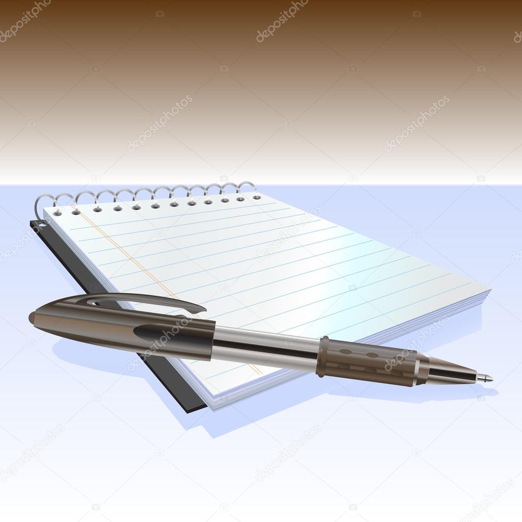 elegant pen and notebook