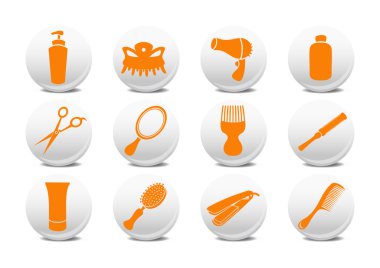 buttons set for hairdressing salo clipart