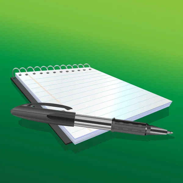 Eleganter Stift und Notizbuch — Stockvektor