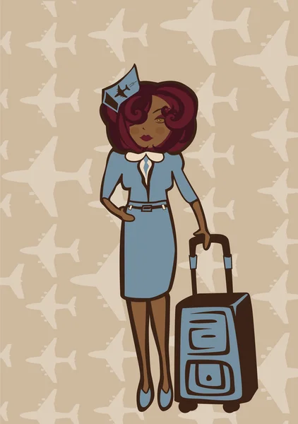 Stewardess — Stock Vector