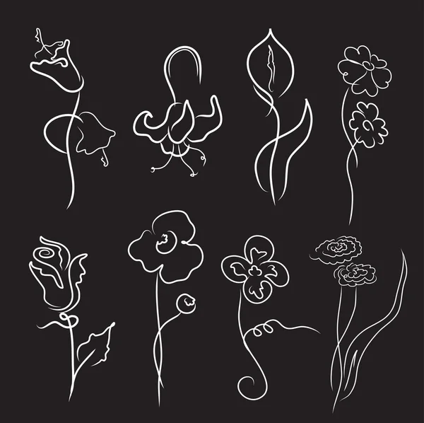 Flores diseño conjunto — Vector de stock