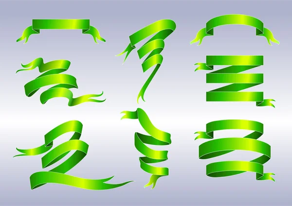 Зелений стрічками — стоковий вектор