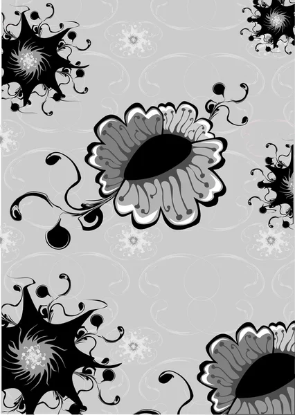 Funky flowers abstract pattern — Stock Vector