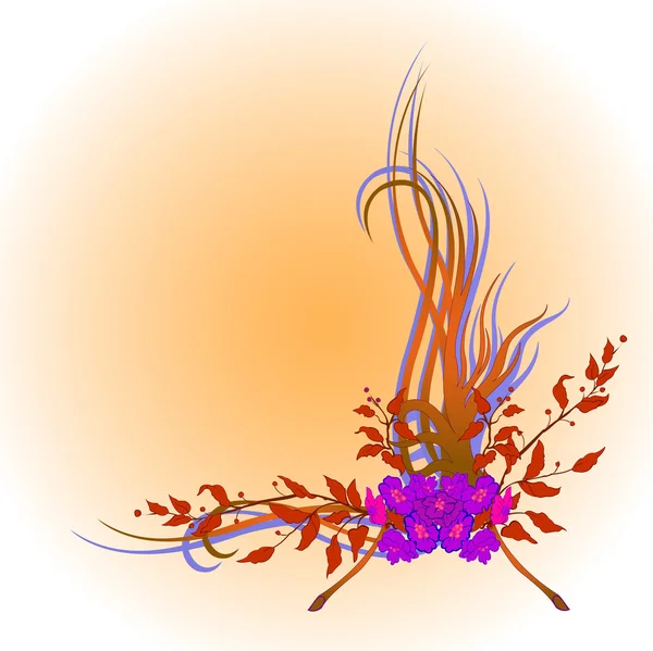 抽象的な花の境界線 — ストックベクタ