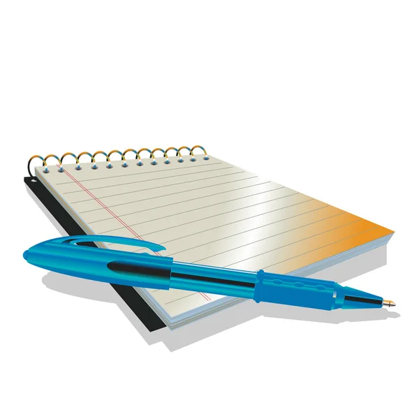 Eleganter Stift und Notizbuch — Stockvektor