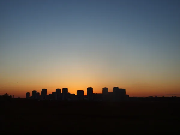 Silhouette of night city — Stock Photo, Image