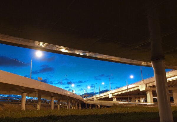 Large transport hub in the morning