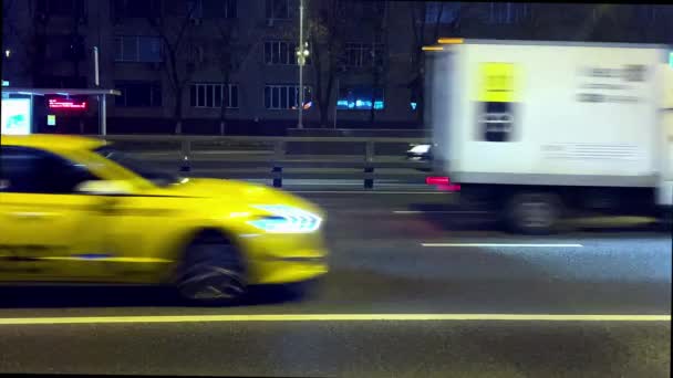 Estrada Noite Moscovo Avenida Ryazan Outubro 2021 — Vídeo de Stock