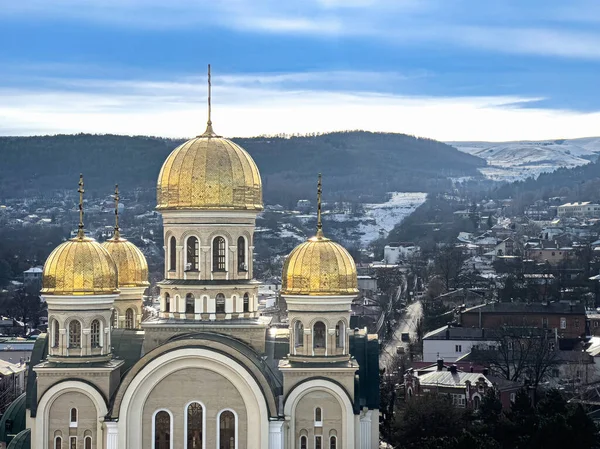 Bird Eye View Nicholas Orthodox Cathedral Kislovodsk December 2021 Stavropol — Stock Photo, Image