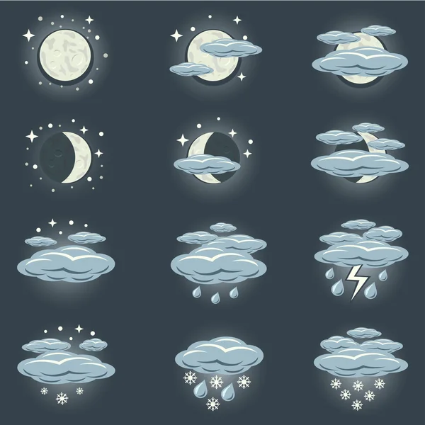 Natt väder ikon — Stock vektor