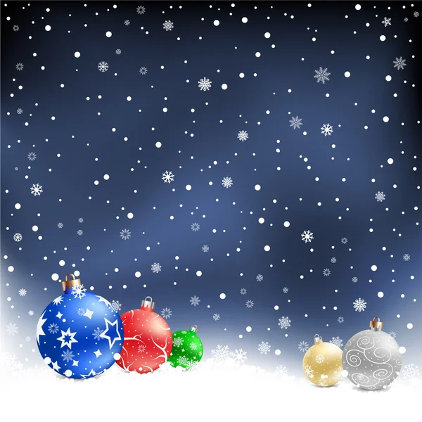 Christmas bauble night background — Stock Vector