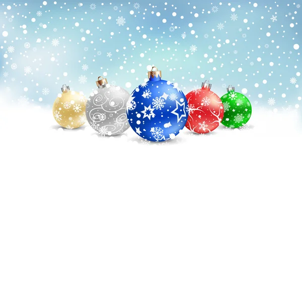 Kerstmis bauble sneeuw textarea — Stockvector
