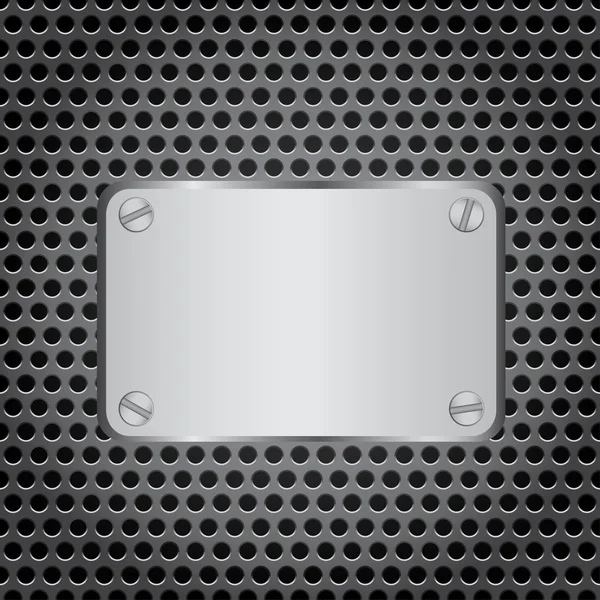 Etichetta metallica griglia sfondo — Vettoriale Stock